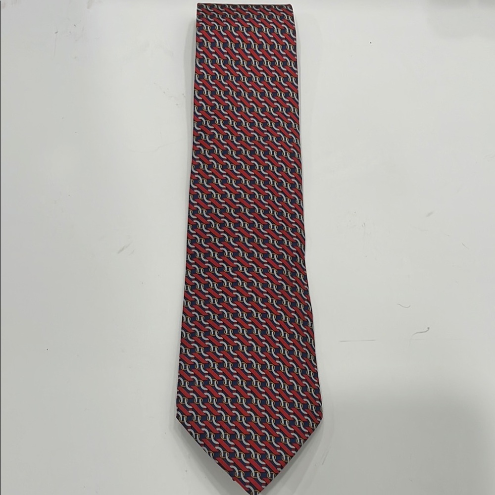 Gucci Red and Blue Geometric Tie